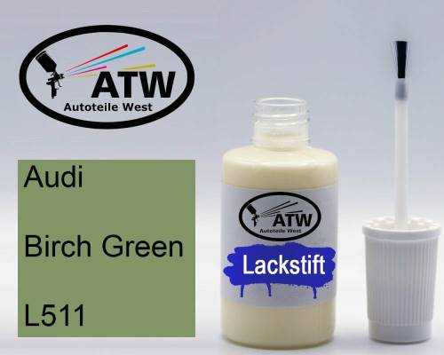 Audi, Birch Green, L511: 20ml Lackstift, von ATW Autoteile West.